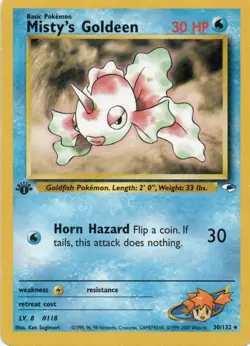 Pokemon: Gym Heroes: 1st Edition Misty's Goldeen: Lightly Played Condition - Image 1