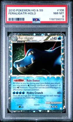 2010 POKEMON HEARTGOLD FERALIGATR PRIME #108 ULTRA RARE PSA 8 NM-MINT #118739019 - Image 1