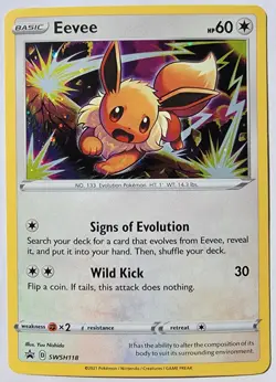 Eevee 2021 Promo Holo Cosmos Pokemon #SWSH118 - Chilling Reign - NRMT - MINT!! - Image 1