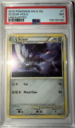 Pokemon Scizor Undaunted Holo Rare #7 PSA 7 NM - Image 2