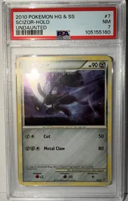 Pokemon Scizor Undaunted Holo Rare #7 PSA 7 NM - Image 3