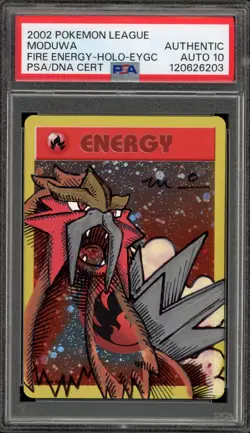 Pokemon Entei Fire Energy League Holo Moduwa Auto 10 PSA AUTHENTIC - Image 1