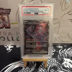 2025 POKEMON DRI EN-DESTINED RIVALS #231 TEAM ROCKET'S MEWTWO EX PSA 8 - Image 1