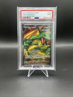 PSA 9 Mint 2021 Pokemon SWSH FA/Rayquaza V (Full Art) #193/203 Evolving Skies - Image 1