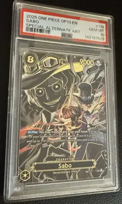 One Piece Sabo OP07-118 Special Alt Art SP Carrying On His Will PSA 10 Gem Mint - Image 3