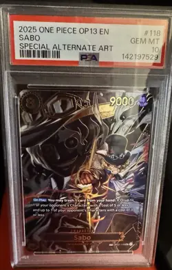 One Piece Sabo OP07-118 Special Alt Art SP Carrying On His Will PSA 10 Gem Mint - Image 4