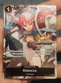 One Piece Rebecca OP04-092 Championship 25-26 Promo Card - Image 1