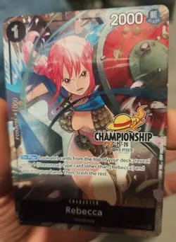 One Piece Rebecca OP04-092 Championship 25-26 Promo Card - Image 3