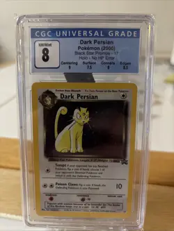 Vintage Dark Persian 17 HP Pokemon Card Black Star Promo, No HP Error, CGC 8 - Image 1