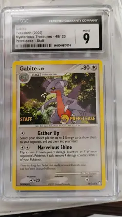 Gabite LV.32 PRERELEASE STAFF Pokemon Card Mysterious Treasures 48/123 - Image 1