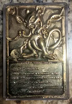 Pokemon Mewtwo 23K Gold-Plated Trading Card 1999 Burger King - Image 2