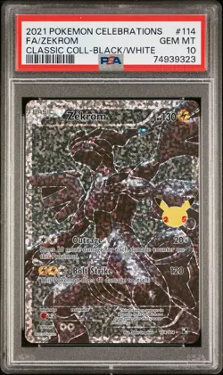 2021 POKEMON CELEBRATIONS CLASSIC COLL #114 FULL ART/ZEKROM PSA 10 - Image 1