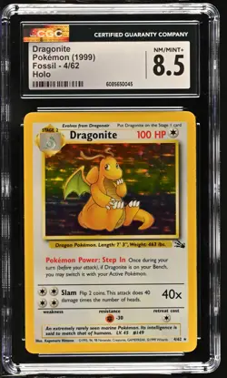 CGC 8.5 Dragonite 1999 Fossil 4/62 Holo Pokemon Card - Image 1