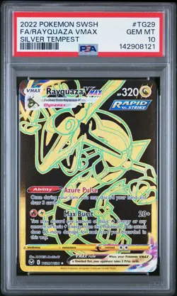 2022 POKEMON SWORD & SHIELD SILVER TEMPEST #TG29 FULL ART/RAYQUAZA VMAX PSA 10 - Image 1