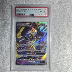 Pokemon Lunala GX Full Art Holo Ultra Rare 66/149 SM Base Set PSA 8 - Image 1