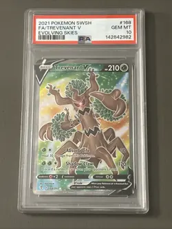 Pokemon TCG: Trevenant V (Full Art) 168/203 SWSH07: Evolving Skies Holo PSA 10 - Image 1