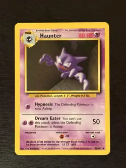 Pokemon TCG Haunter 29/102 Unlimited Base Set 1999 WOTC LP - Image 1