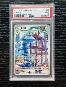 Pokemon Steelix Illustration Rare Holo SV04 Paradox Rift PSA 9 208/182 2023 - Image 1