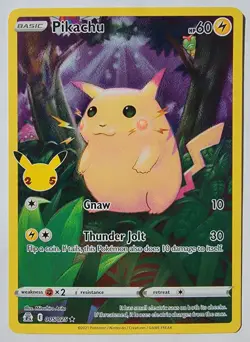 Pikachu 2021 Pokemon #005 FULL ART - Celebrations 25th Anniversary NRMT - MINT!! - Image 1