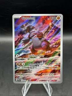 2023 Pokemon Sv04: Paradox Rift Groudon #199/182 Illustration Rare Holo - Image 1