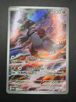 2023 Pokemon Sv04: Paradox Rift Groudon #199/182 Illustration Rare Holo - Image 3