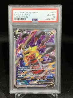 PSA 10 GEM MINT Giratina V Lost Origin Full Art Holo Rare 2022 Pokemon 185/196 - Image 1