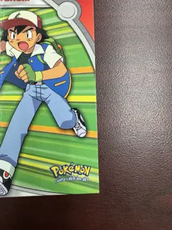 Pokemon Topps Series 3 Ash Ketchum HV1 TV Animation Blue Logo Heroes & Villians - Image 5