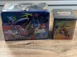 Pokemon 2025 Fall Mega Collector Chest Tin Box & Pokemon TCG Stacking Tin combo - Image 1