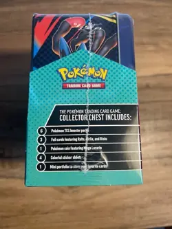 Pokemon 2025 Fall Mega Collector Chest Tin Box & Pokemon TCG Stacking Tin combo - Image 3