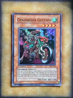 Yugioh Chaosrider Gustaph IOC-018 Super Rare 1st Ed MP - Image 1