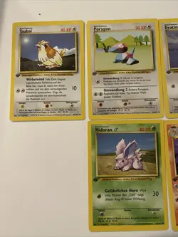 1st Edition German Base Set Lot Of 5 Cards - Pokemon - NM Glutexo Nidoran & More - Image 2