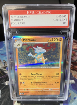 MAROWAK #105/165 RARE FOIL Pokemon 2023 Card GRADED 10 MINT TCG CCG - Image 1
