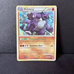 Nidoking 6/102 Cracked Ice Holo HGSS Triumphant Pokemon Card - Image 1