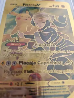 Pikachu V Gold Foil Fan Art Textured Collector Pokemon Card TG05/TG30 HP160 - Image 5