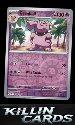 Reverse Holofoil Granbull 088/197 Pokemon Uncommon SV03: Obsidian Flames Card NM - Image 1
