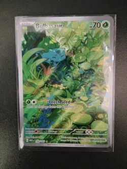 Pokemon TCG Bulbasaur Scarlet Violet 151 Illustration Rare English Card 166/165 - Image 1