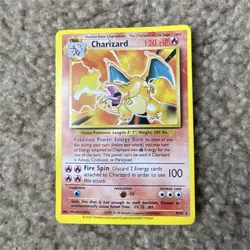 Pokemon Charizard Base Set Holo Rare Card 4/102 120 HP 1999 Flame Type - Image 1