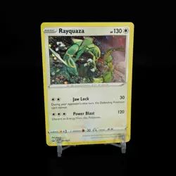 *THICK* SWIRL 🌀 Rayquaza SWSH029 Cosmos Holo Rare Crown Zenith Pokemon Card 4d - Image 1