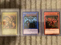 Yu-Gi-Oh! TCG Set of Egyptian God Cards (Obelisk, Ra, Slifer) Legendary... - Image 1