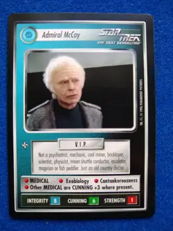 Admiral McCoy Promo Card Star Trek CCG 1996 BB 2 player Federation Decipher rare - Image 1