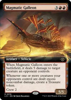 4x (376) Magmatic Galleon - EXTENDED ART MTG The Lost Caverns of Ixalan NM Magic - Image 1