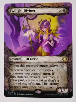 Showcase Twilight Diviner MTG, Lorwyn Eclipsed, Rare, Borderless, NM - Image 1