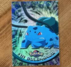 #01 Bulbasaur, LP Holo, 1999 Pokemon Topps, Blue Logo, Vintage Pokemon Card - Image 1