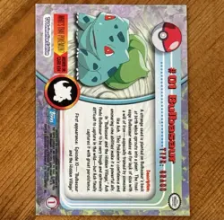 #01 Bulbasaur, LP Holo, 1999 Pokemon Topps, Blue Logo, Vintage Pokemon Card - Image 3