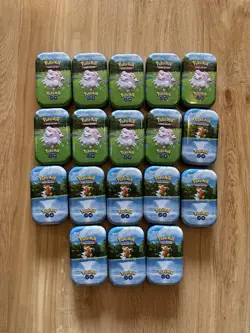18 EMPTY Pokemon GO Mini Tins - Use For Storage / Gift Boxes Etc. - Image 1
