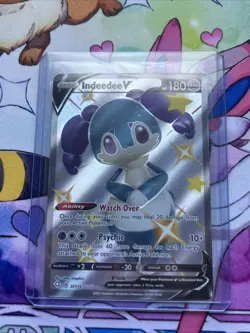 Indeedee v SV114/SV122 Shining Fates Shiny Vault Full Art Card Pokemon TCG - Image 1