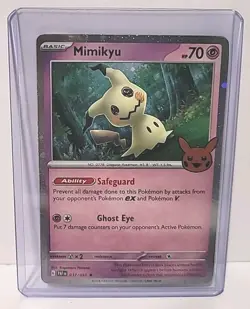 2024 Pokemon Trick or Trade 037/091 Mimikyu Cosmo Holo Safeguard Ghost Eye - Image 1