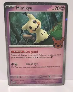 2024 Pokemon Trick or Trade 037/091 Mimikyu Cosmo Holo Safeguard Ghost Eye - Image 5