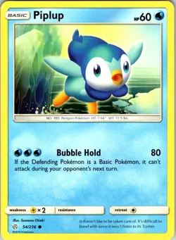 Piplup 54/236 SM - Cosmic Eclipse Pokemon TCG NM Regular - Image 1