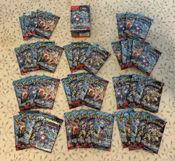 Pokemon S&V Stellar Crown factory sealed packs x53 plus a Build and Battle kit - Image 1